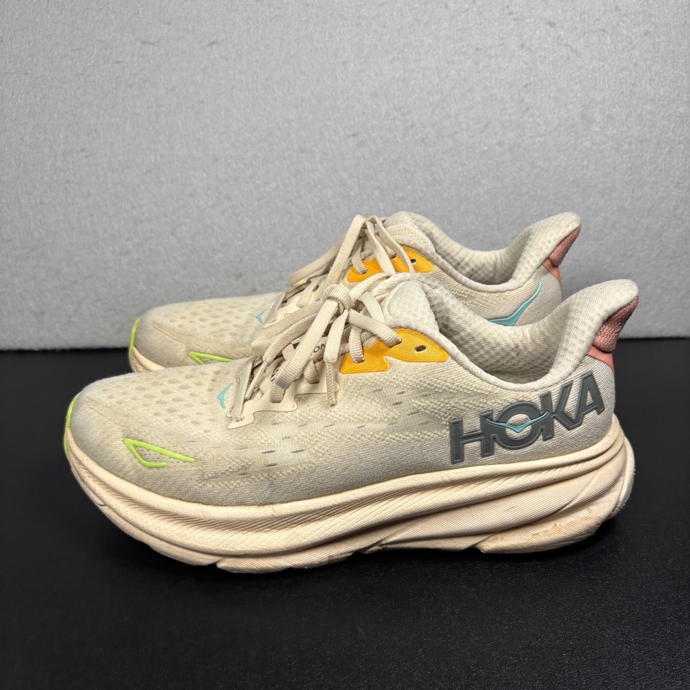 HOKA Clifton 9 Vanilla Astral Womens 7.5B Running Shoes 1127896 Athletic Sneaker